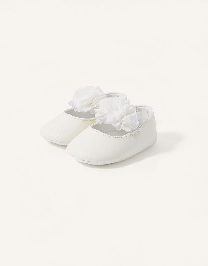 Shimmer Corsage Booties, Ivory (IVORY), large