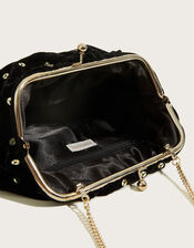 Sequin Clutch Bag, Black (BLACK), large