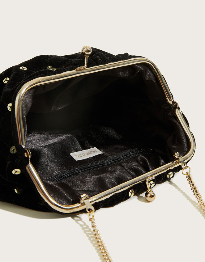 Sequin Clutch Bag, Black (BLACK), large