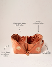 Elizabeth Scarlett Sun Goddess Velvet Make Up Bag, , large