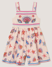 Shell Print Playsuit, Orange (ORANGE), large