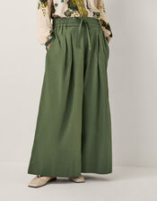 Rachel Wide Leg Pants, Green (KHAKI), large