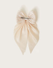 Satin Lace Bow Hair Clip, , large