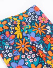 Frugi Leona Printed Leggings, Blue (NAVY), large