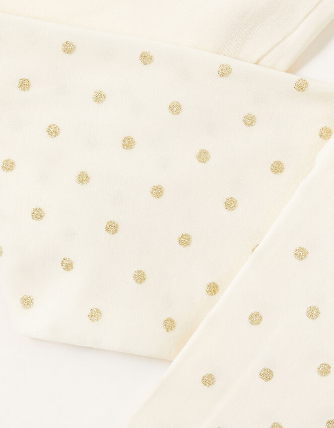 Baby 40 Denier Glitter Spot Tights, Gold (GOLD), large