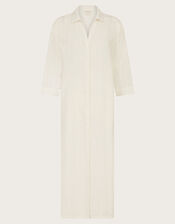Kira Longline Textured Kaftan, White (WHITE), large
