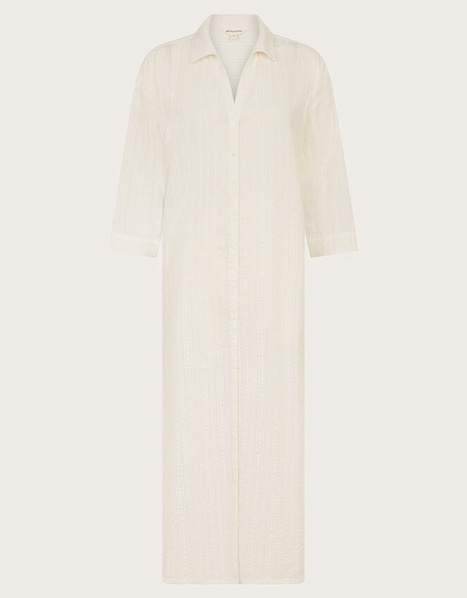 Kira Longline Textured Kaftan, White (WHITE), large