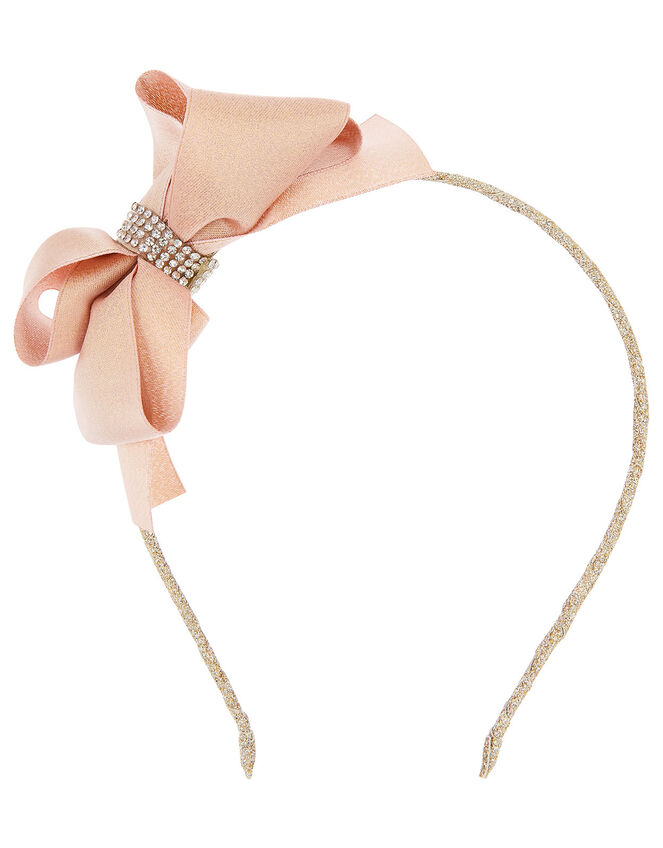 Shimmer Pearl Bow Headband , , large