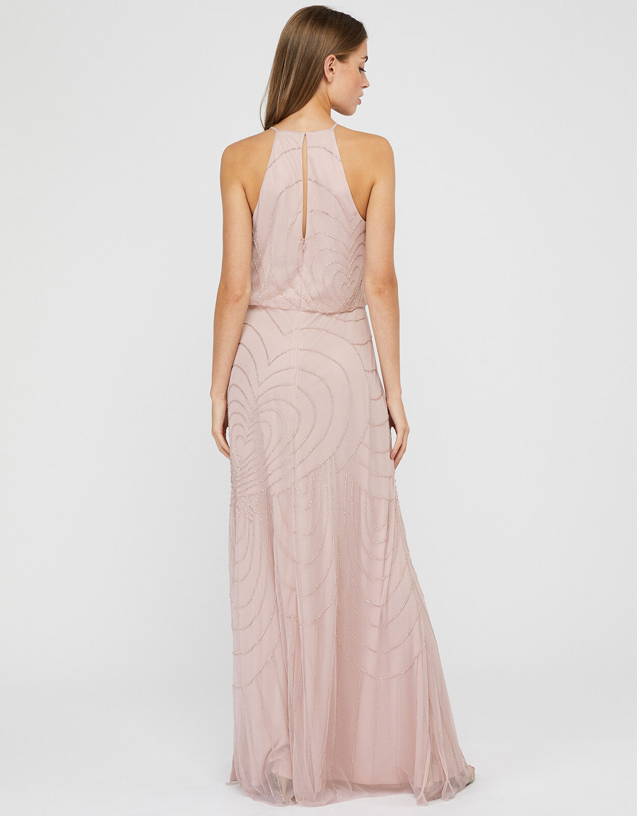 Britta Beaded Heart Maxi Dress Pink Evening Dresses Monsoon ROI