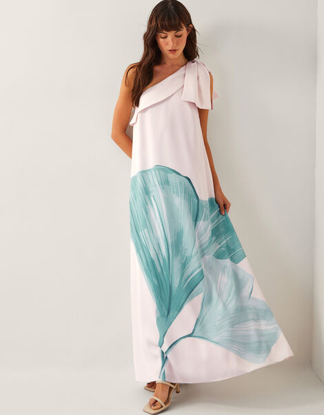Dinah Bow One Shoulder Maxi Dress, Ivory (IVORY), large