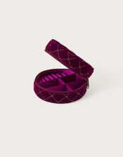 Velvet Quilted Jewellery Box, , large