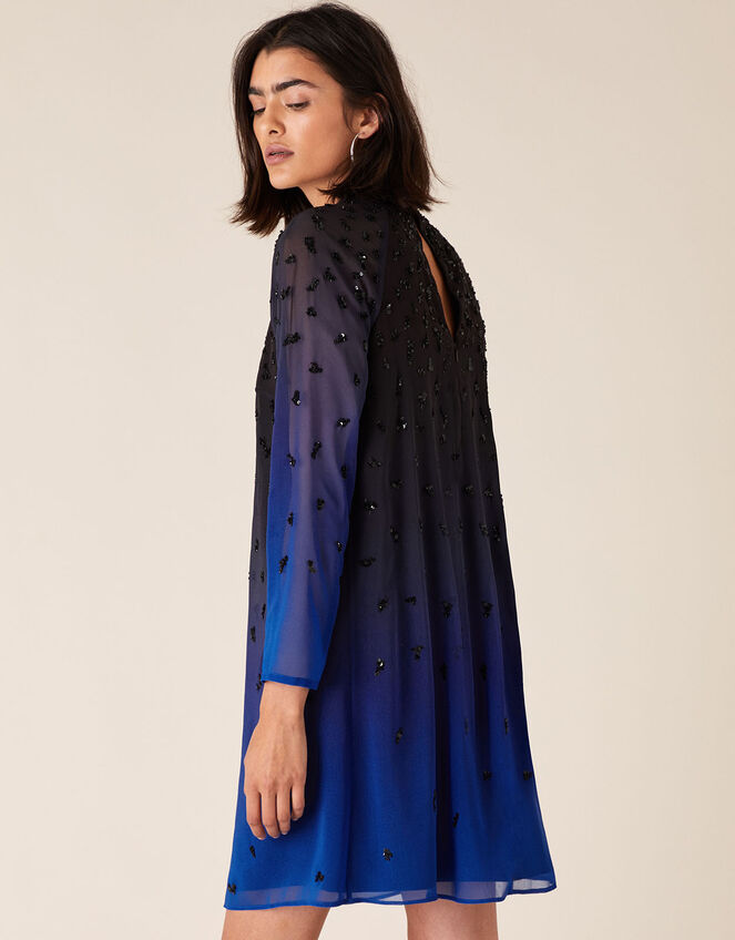 Florentina Sequin Ombre Dress, Blue (BLUE), large
