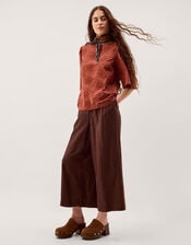 Harika Floral Embroidered Top, Brown (BROWN), large