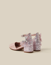 Closed-Toe Butterfly Glitter Heels, Pink (PINK), large
