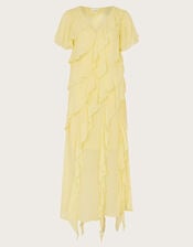 Renata Ruffle Maxi Dress, Yellow (YELLOW), large