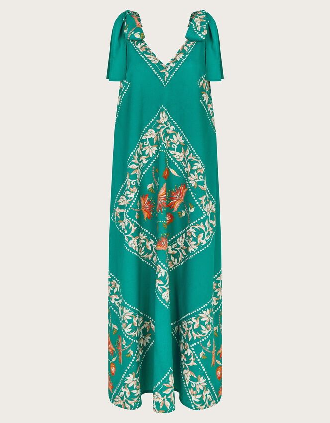 Mila Border Print Midi Dress, Teal (TEAL), large