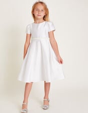 Henrietta Pearl Belt Dress, Ivory (IVORY), large