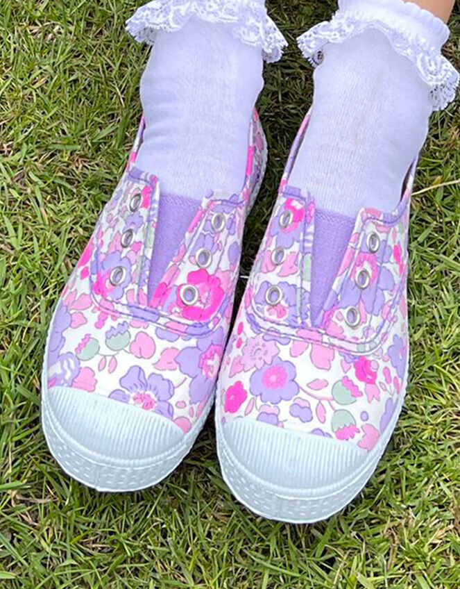 Hampton Canvas Plum Plimsolls, Purple (LILAC), large