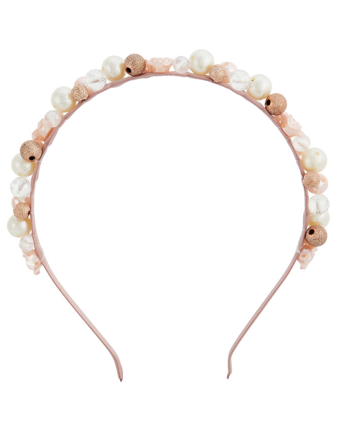Mixed Pearl Flower Headband, , large