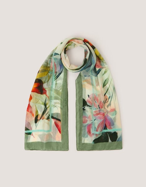 Aimee Lou Floral Square Silk Scarf, , large