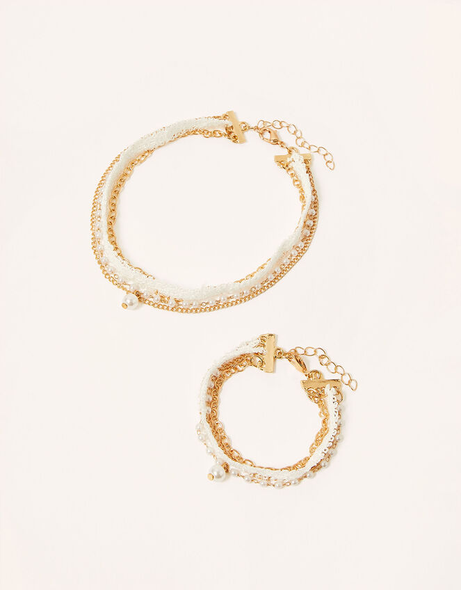 Layered Lacey Choker and Bracelet Set, , large