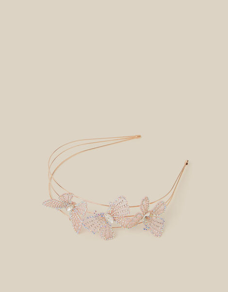 Rhinestone Butterfly Metal Headband, , large