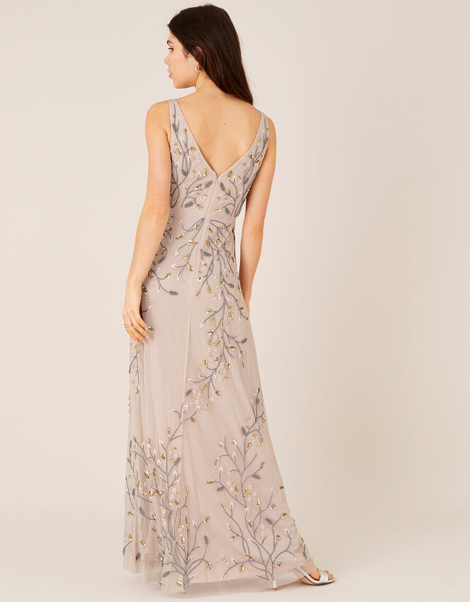 Malika Sleeveless Maxi Dress, Nude (NUDE), large