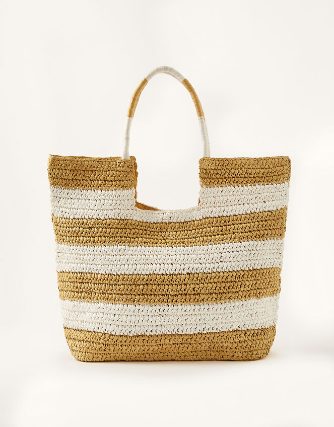 Seema Stripe Straw Shopper Bag, , large