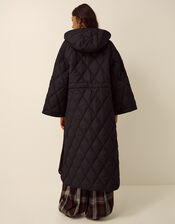 Andi Quilted Longline Coat, Black (BLACK), large