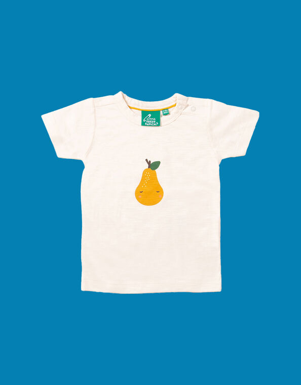 Little Green Radicals Pear T-Shirt, Natural (NATURAL), large