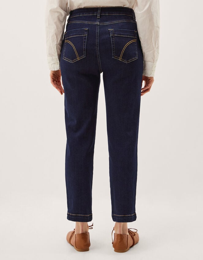 Safaia Straight Cropped Jeans, Blue (INDIGO), large