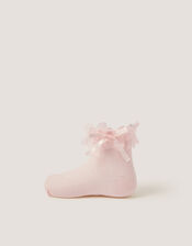 Bow Frilly Socks, Pink (PINK), large