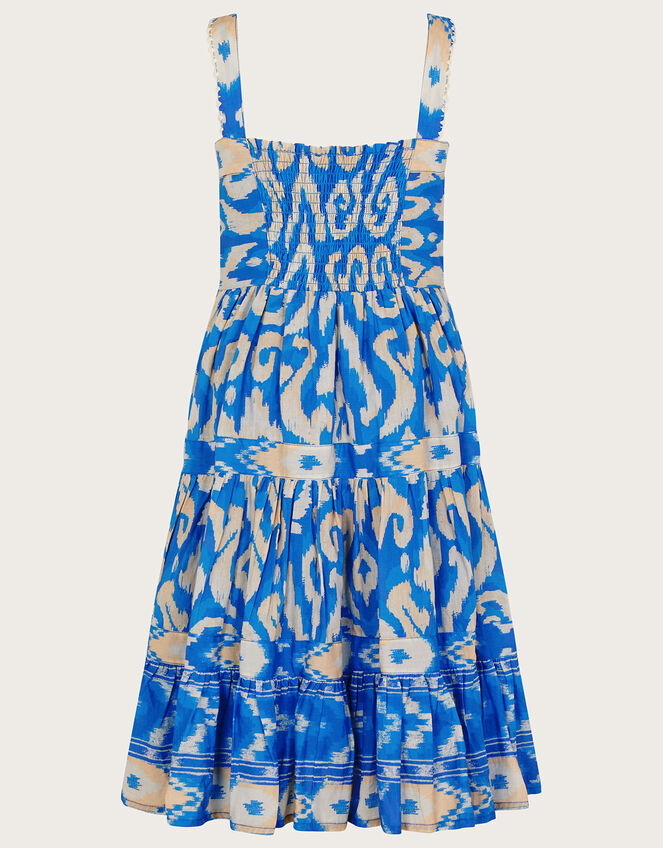 Mini Me Ikat Print Beach Dress, Blue (BLUE), large