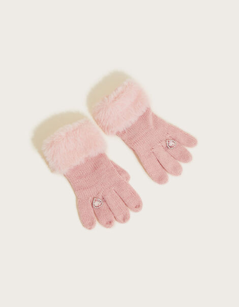Heart Ring Gloves Pink, Pink (PINK), large