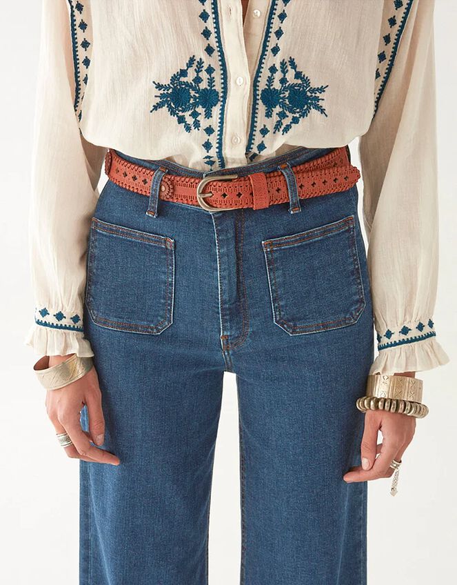 Maison Hotel Devendra Leather Belt, Brown (BROWN), large