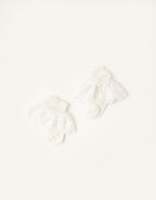 Baby Lace Bando and Socks Set, Ivory (IVORY), large