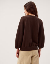 Caryn Cotton Blend Cardigan, Brown (CHOCOLATE), large