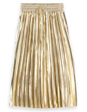 Scotch and Soda Pleated Midi Skirt, Gold (GOLD), large