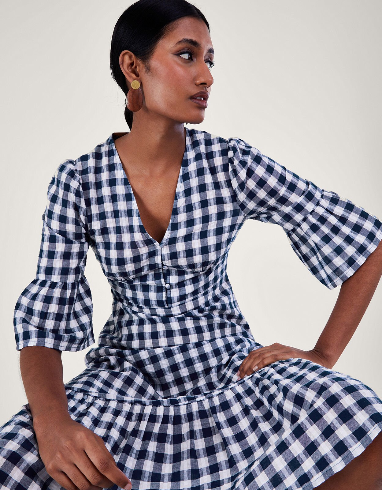 Gingham Dress Blue Day Dresses Monsoon US