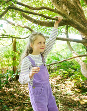 Dotty Dungarees Corduroy Chunky Dungarees, VIOLET, large