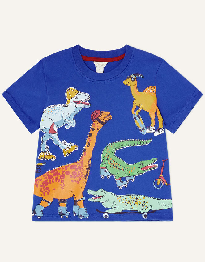 Dino Skater T-Shirt , Blue (BLUE), large