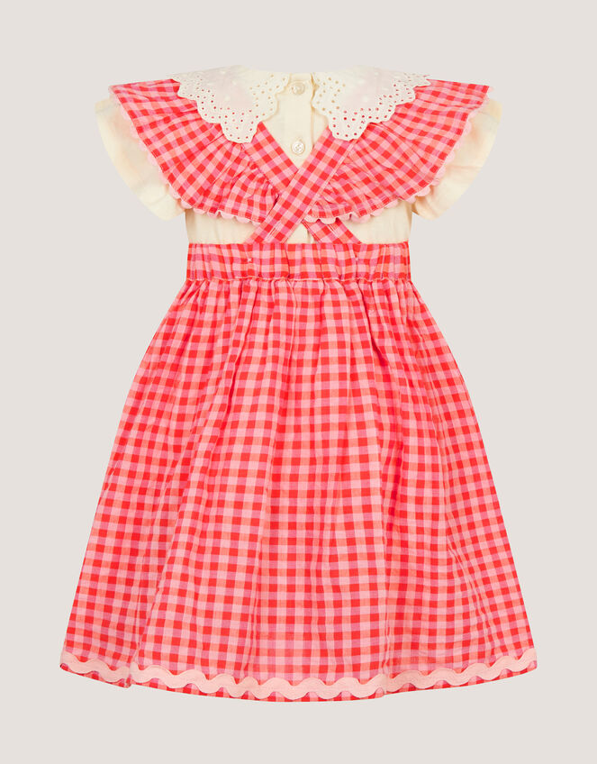Baby Butterfly Gingham Top & Pinafore Dress Set, Pink (PINK), large
