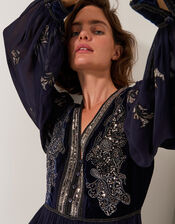 Joanna Velvet Embellished Maxi Dress, Blue (NAVY), large