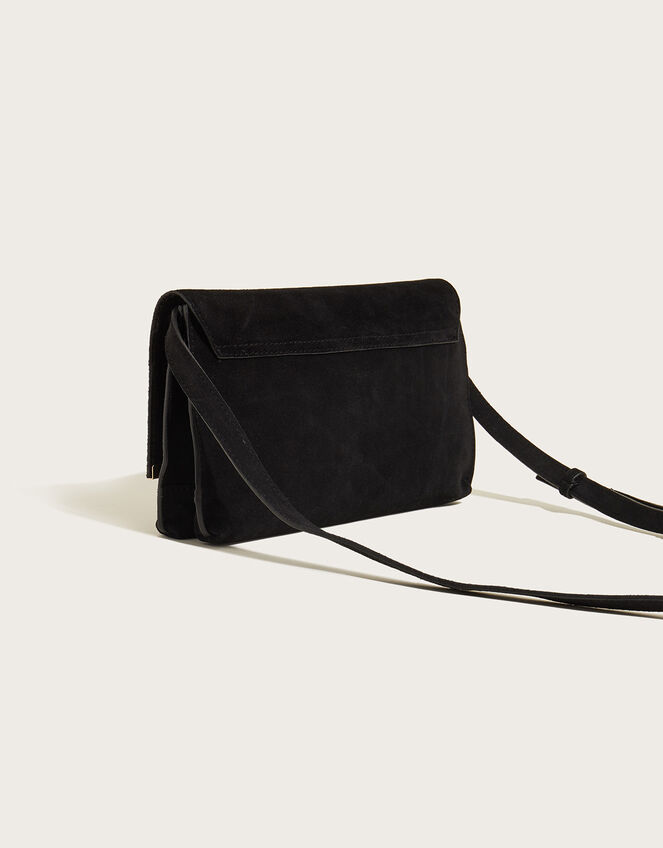 Leather Gold Bar Cross-Body Bag, , large