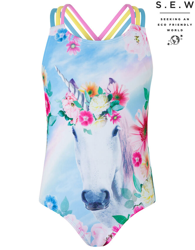 Felicity Unicorn Swimsuit with Recycled Polyester, Blue (TURQUOISE), large