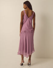 Ruby Sleeveless Asymmetrical Floral Embroidered Midi Dress, Pink (PINK), large