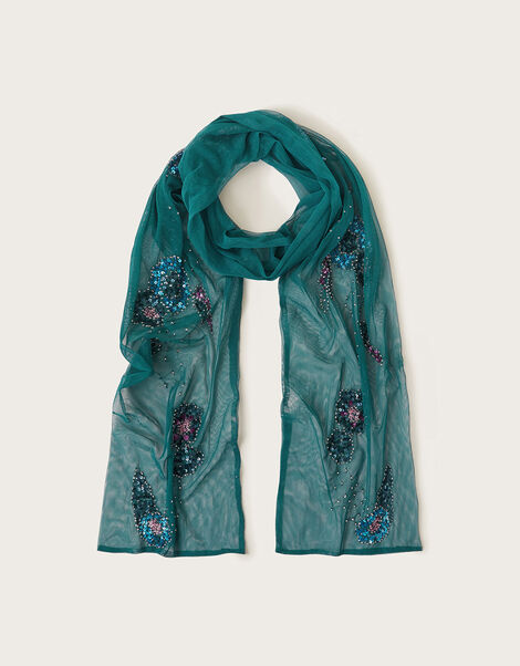 Sequin Net Scarf, , large