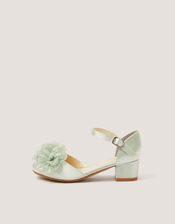 Corsage Satin Heels, Green (SAGE), large