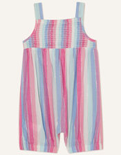 Baby Metallic Stripe Romper, Multi (MULTI), large