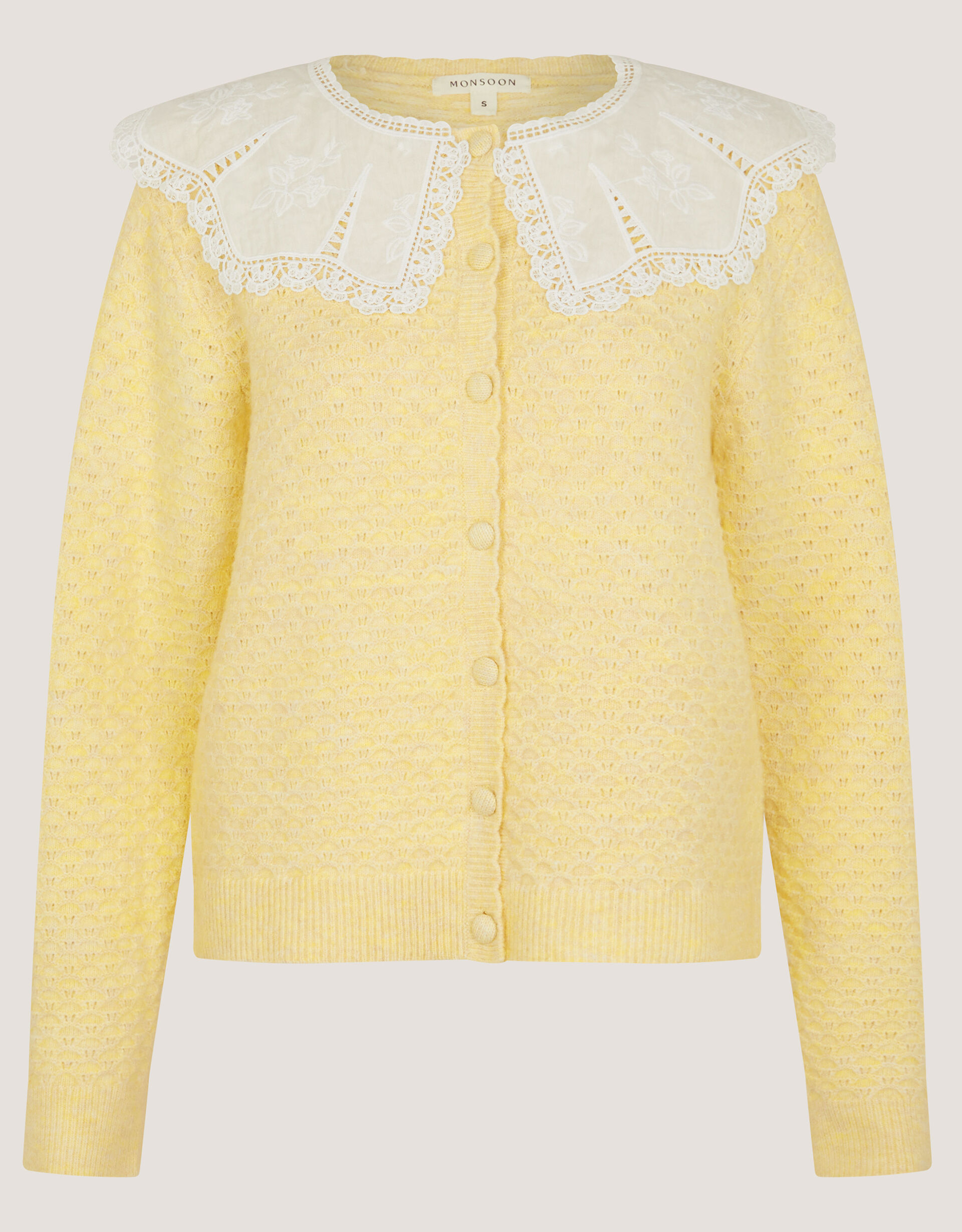 Cary Lace Collar Cardigan Yellow | Cardigans | Monsoon US.